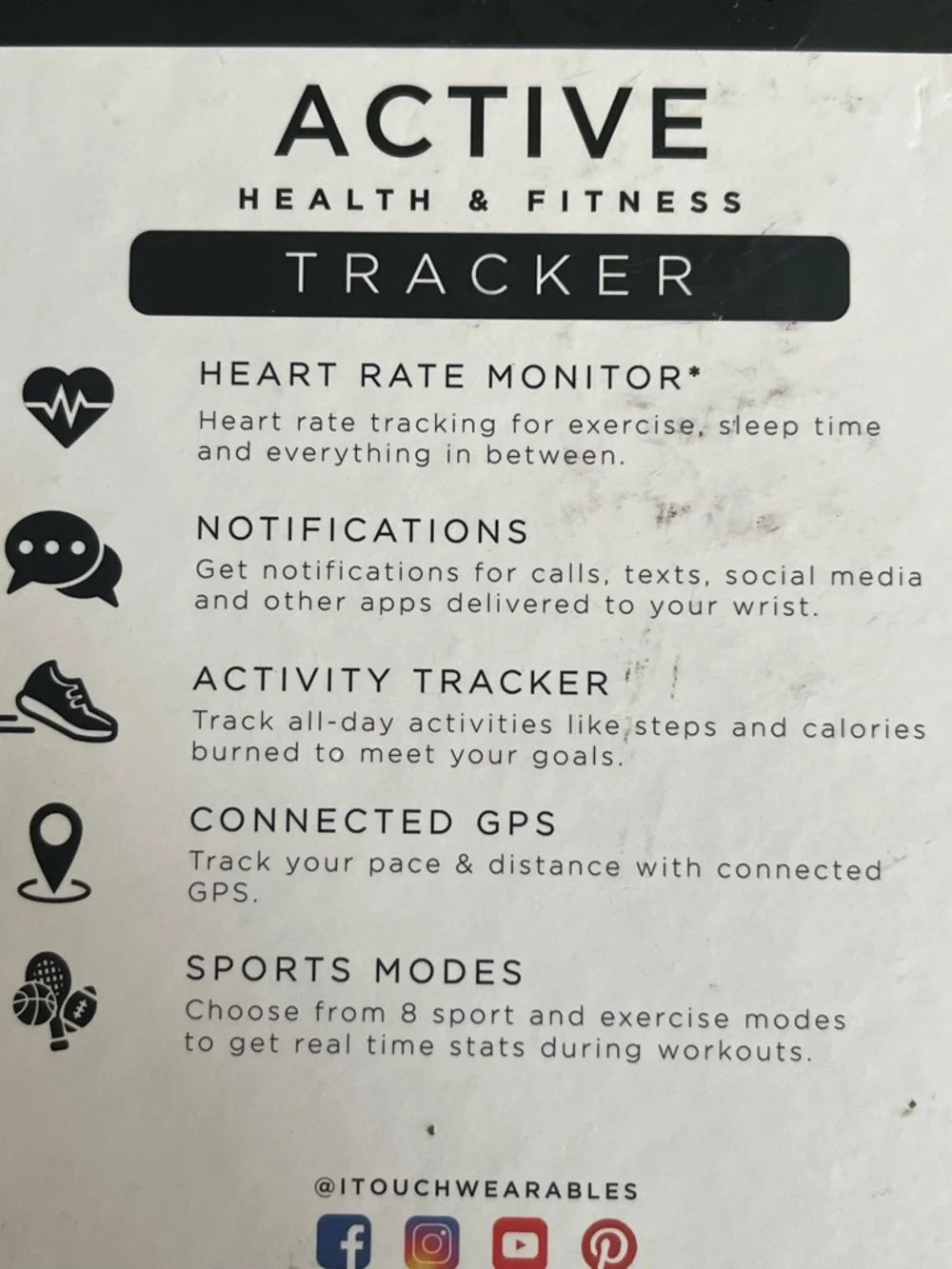 iTouch Fitness Activity Tracker Smartwatch with Color Display